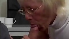 Granny Takes Huge Cock Involving Office
